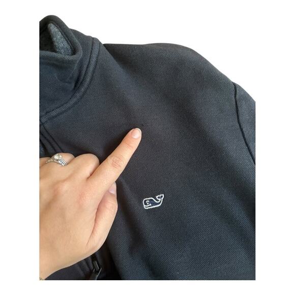 Vineyard vines quarter zip cotton jersey pullover black size large - Picture 6 of 6